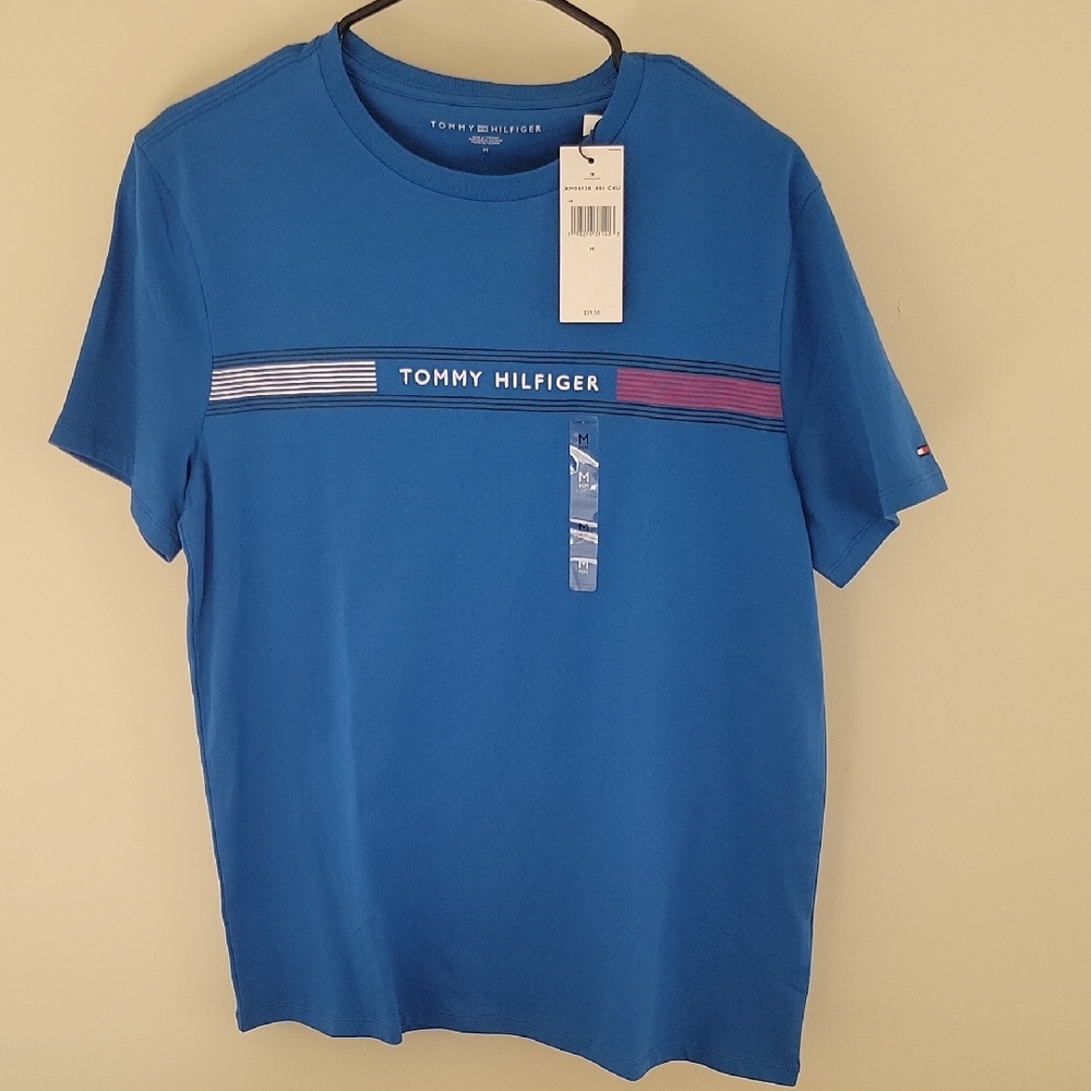 Tommy Hilfiger Blue Graphic Tee Men's Medium